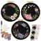 3 Sets Embroidery Kit, Floral Cross Stitch Set for Include Embroidery Cloth Hoops Threads for Craft Lover Hand Stitch (Garlands)